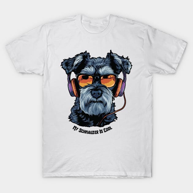 Cool Dogs - Sounds and Shade - Schnauzer T-Shirt by EverGreene